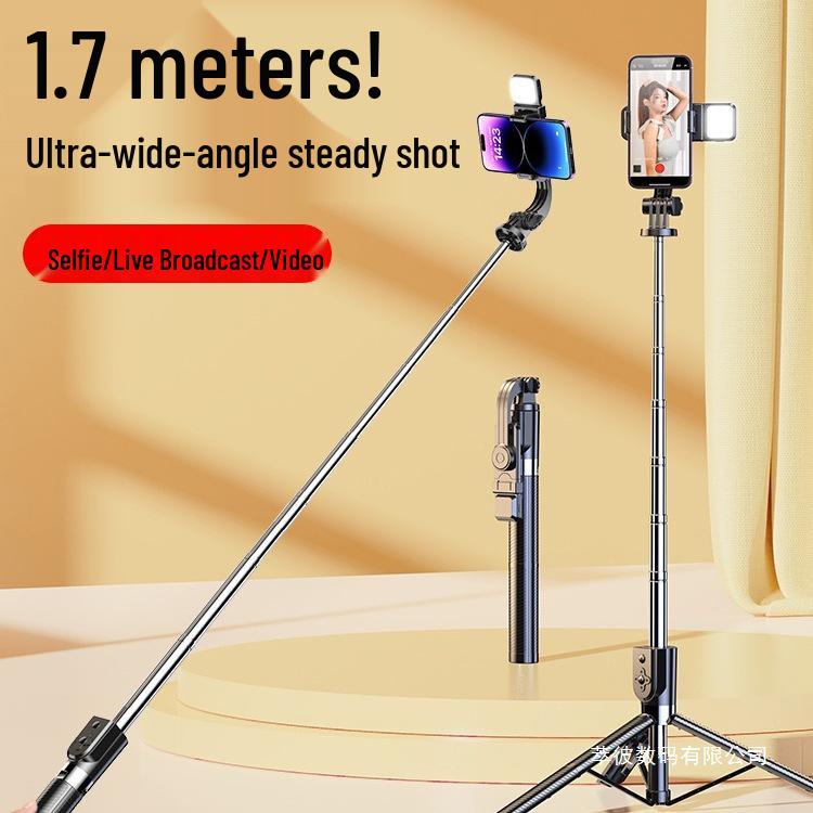 2025 Universal Blue Selfie Stick Tripod: Floor-Standing, Portable, 360° Rotation for Mobile Photography