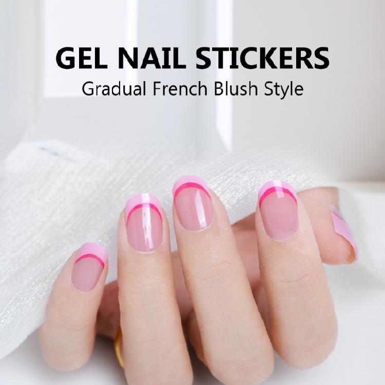 French Style Nails Art Stickers Nails Polish Wraps Semi Cured Gel Nail Strips