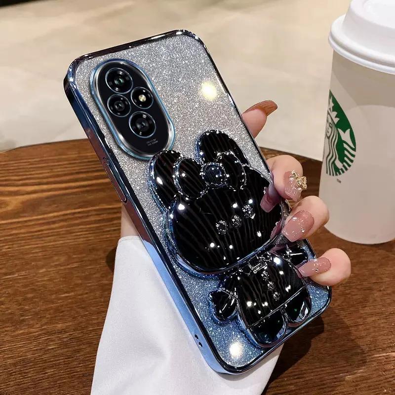 Rabbit Mirror Bracket Case for Honor 200 Pro 100 90 Lite 70 X9A X9B X8A X8B X7A X7B X6A Honor 200 Lite Seismic Protective Shell