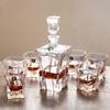 EWAYS-Crystal Glass Bottle, Wine Decanter, Whiskey, Liqour Pourer, Home Bar Vodka Beer Bottle Jar, JR