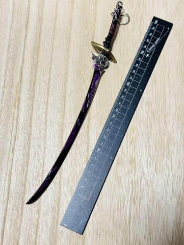 30cm General Raiden, Genshin Impact Sword and Bow Mini Weapon Keychain Accessory Figure Doll Display PS4 PS5 Anime Game PC Computer Alloy Toy Metal Mi