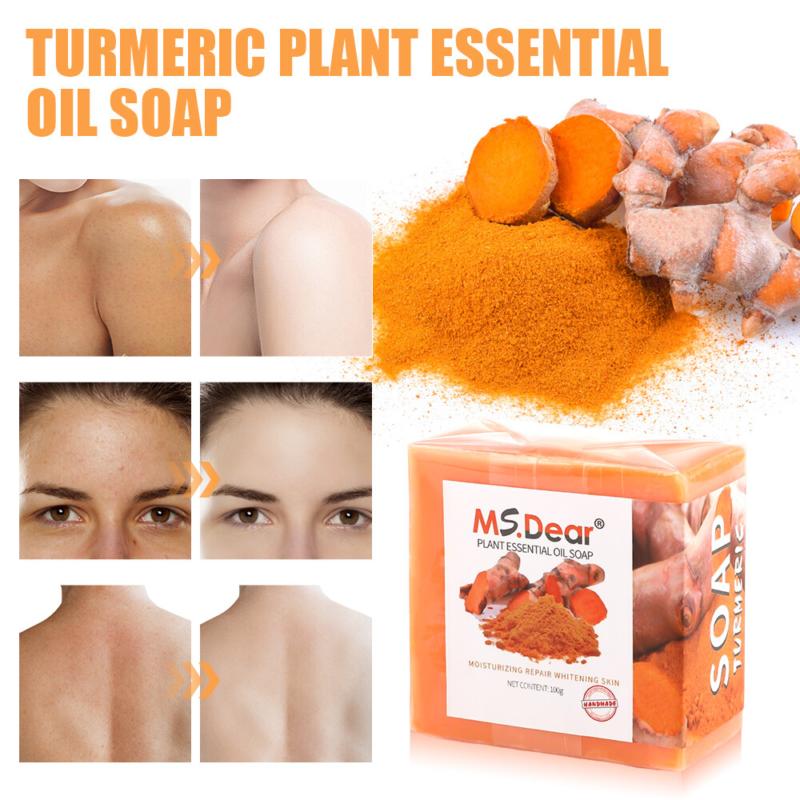 2× Turmeric Soap Skin Whitening Dark Spots Lightening Acne Brightening Turmeric