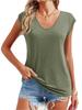 Women's Cap Sleeve Blouse Loose Fit Basic T Shirt Tank Top