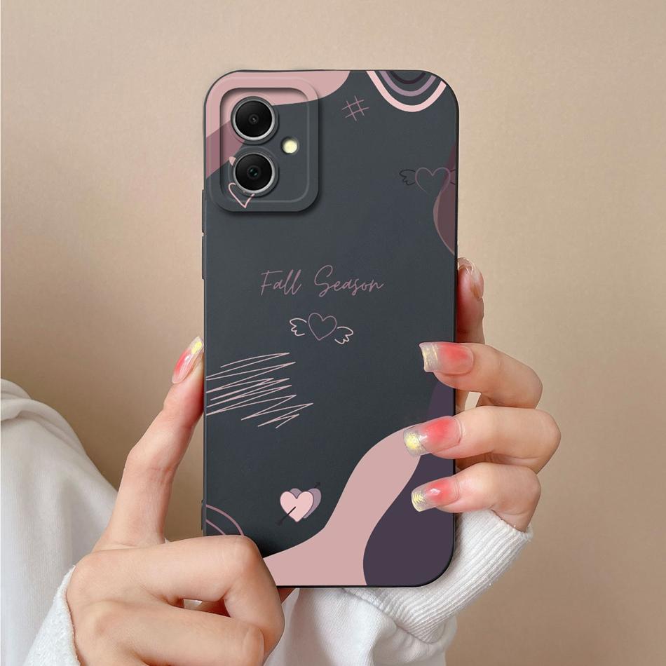 

For Samsung Galaxy A06 Phone Case Heart-Butterfly Funda For Samsung A 06 Back Cover Camera Protection Liquid Silicone Bumper Samsung A06 (5G)