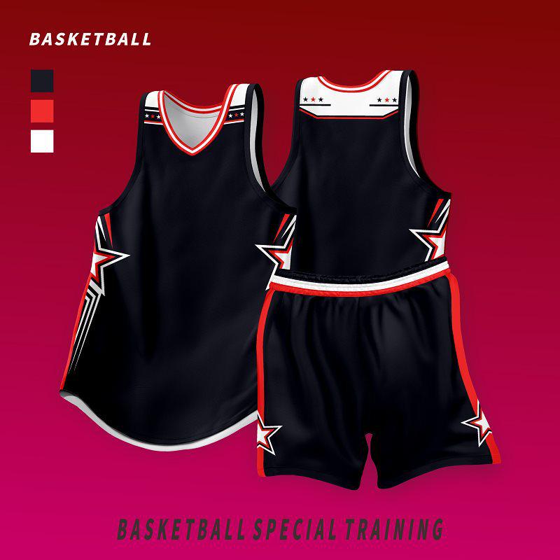 

American Color Block Basketball Jersey Set: Moisture-Wicking, Sweat-Absorbent Training Gear for Team Competitions M