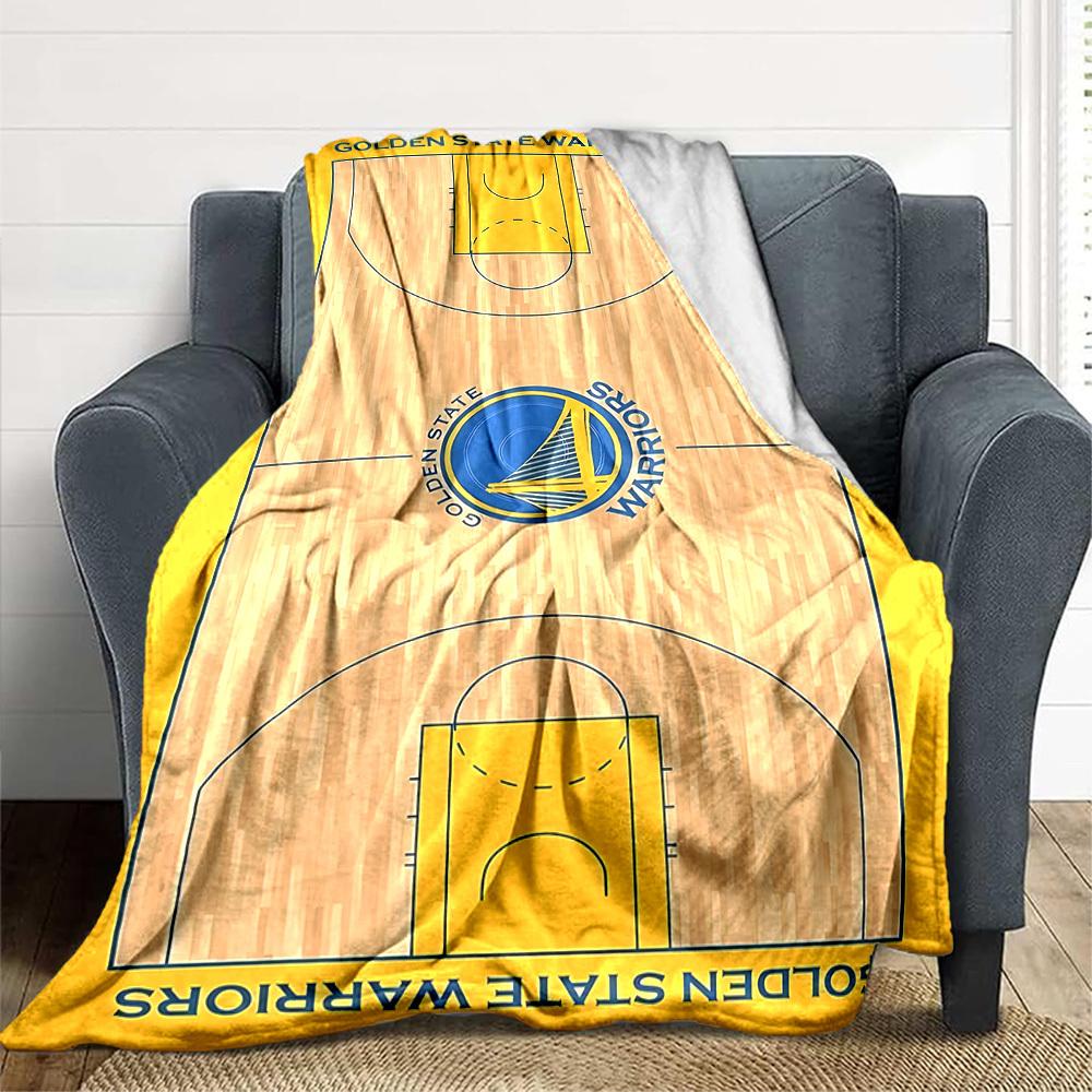 1pc Golden State Warriors Basketball Flannel Blanket, Soft Skin Friendly with Digital Printing, Various Sizes Available for Family, Friends, Birthday