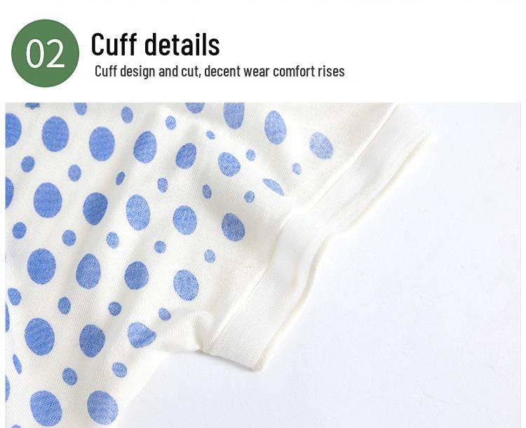 Chic Casual Printed Knitwear Short Sleeve Summer Top for Moms - Versatile, Stylish T-shirt for Middle-Aged and Older Women.