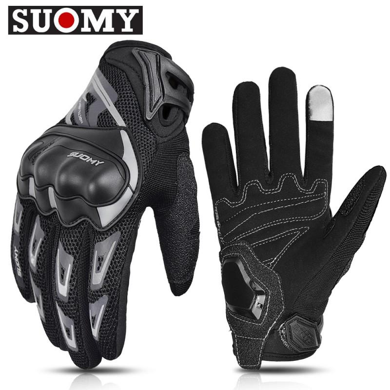 Full Finger Motorcycle Gloves Men Women Anti-Slip Abrasion Resistant Breathable Touchscreen Compatible Riding