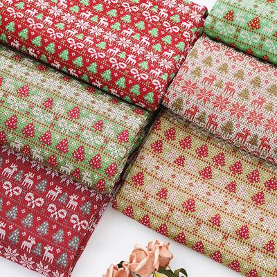 Renkli Kalın İğne Jakarlı Örgü Kumaş Noel Dikişlik Kumaş Kendin Yap Bebek Giysileri Veya Ev Tekstili Dekorasyonu İçin TJ1302