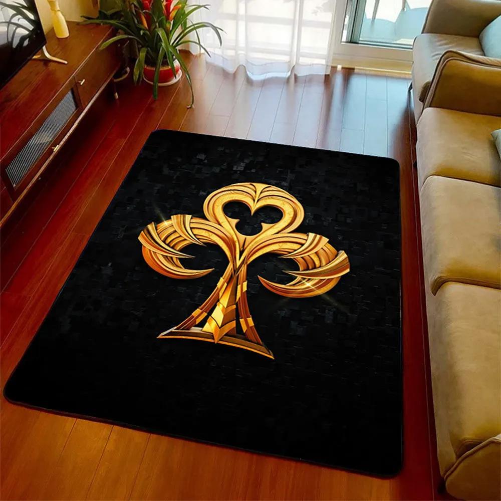 Moderne Malerei Pik Karte Poker Teppich Wohnzimmer Teppich Heimdeko Flur Fußmatte Rutschfest Küche Badezimmer Schlafzimmer Bodenmatte