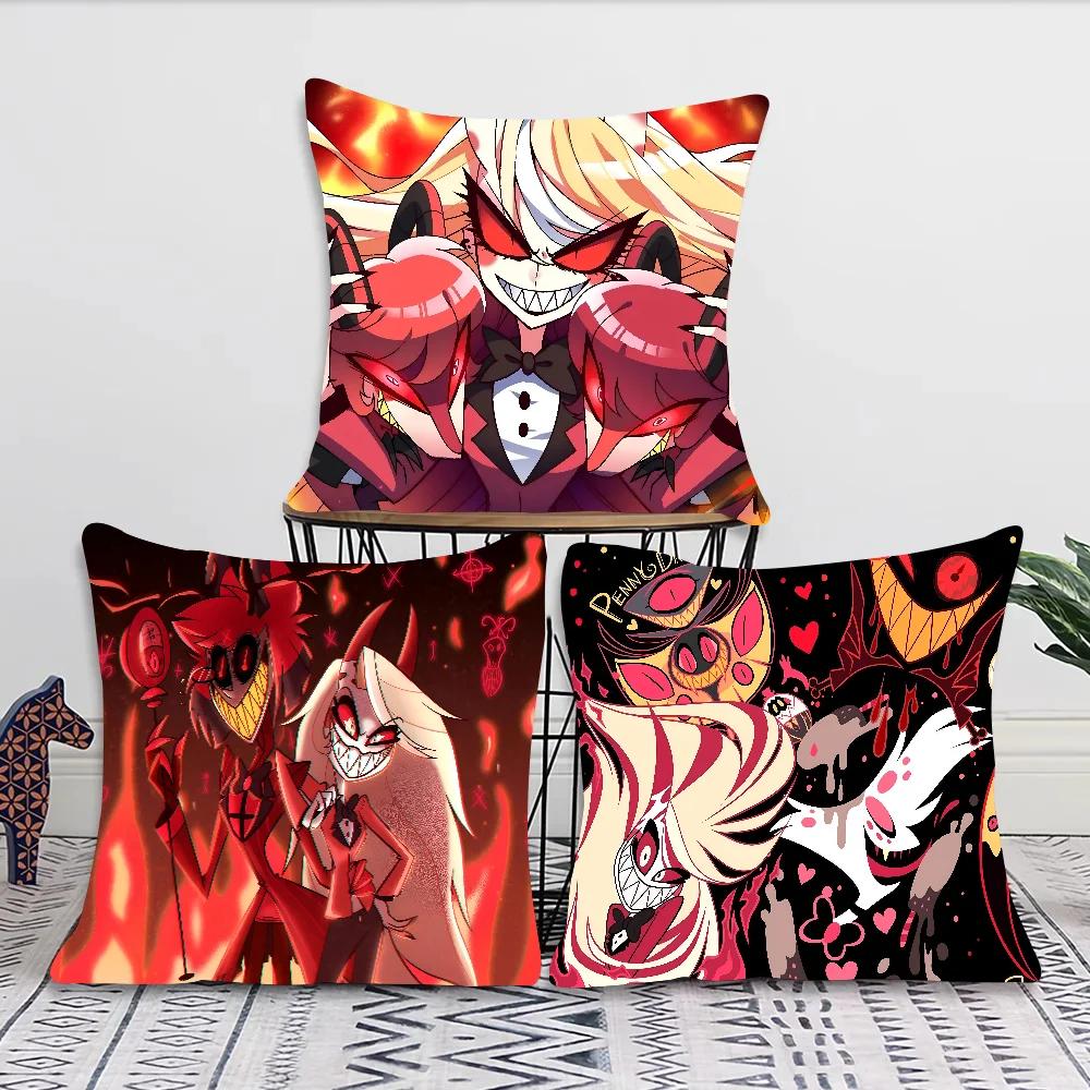 Anime H-Hazbin H-Hotels Pillow Case Square Pillow Bedroom Sofa Leisure Comfort Cushion Car Living Room Home Decoration