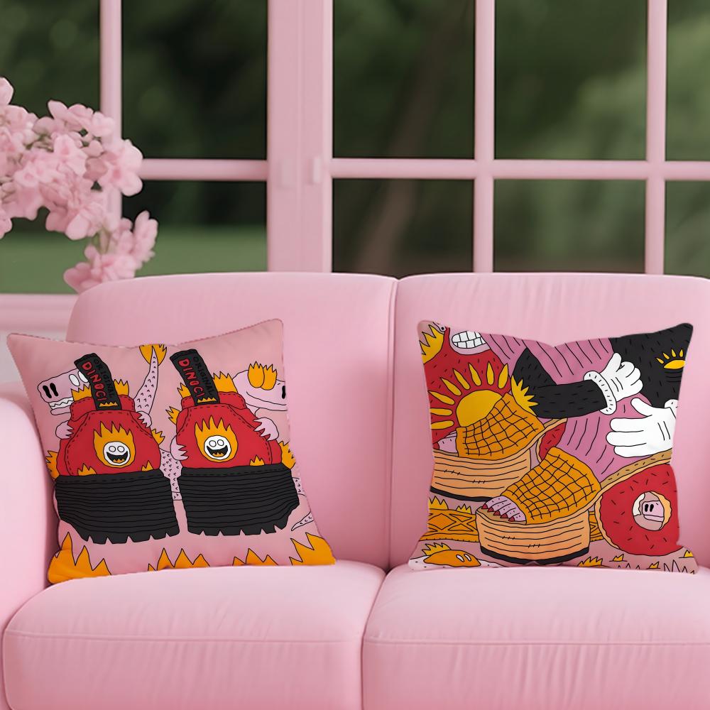 Illustration von allem auf Schuhen Kissenbezug Wendbar Plüsch Kissenbezug – Für Auto, Sofa, Schlafzimmer, perfekt als Geschenk.