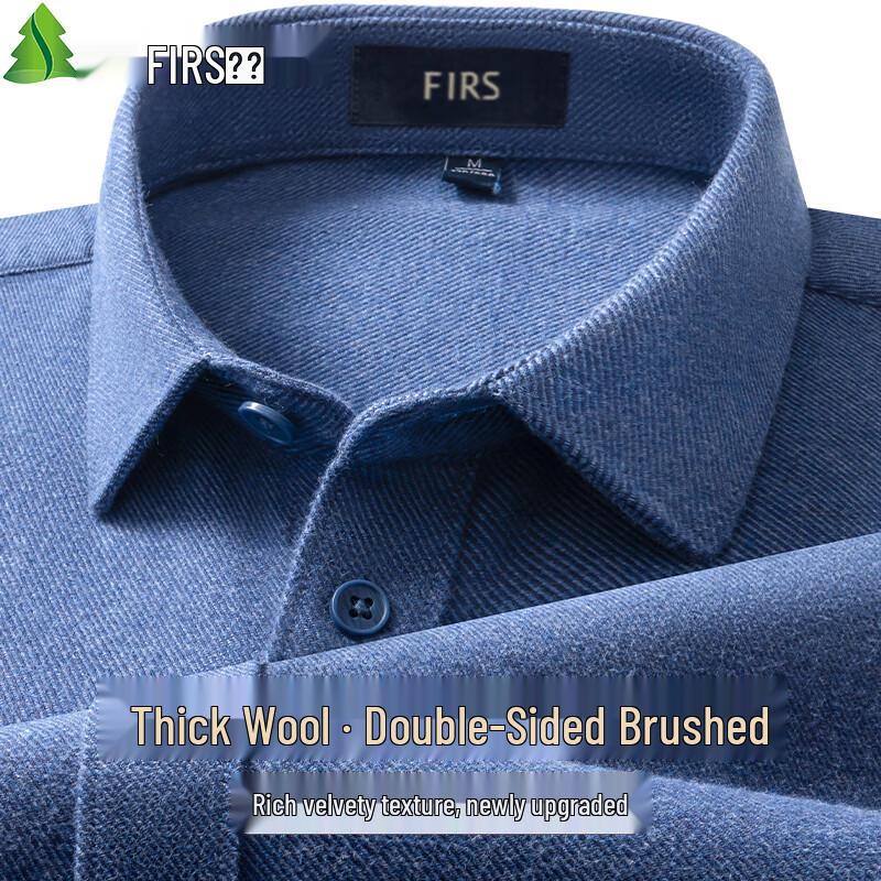 Shanshan Men s Wool Blend Brushed Flannel Long-Sleeve Shirt XL
