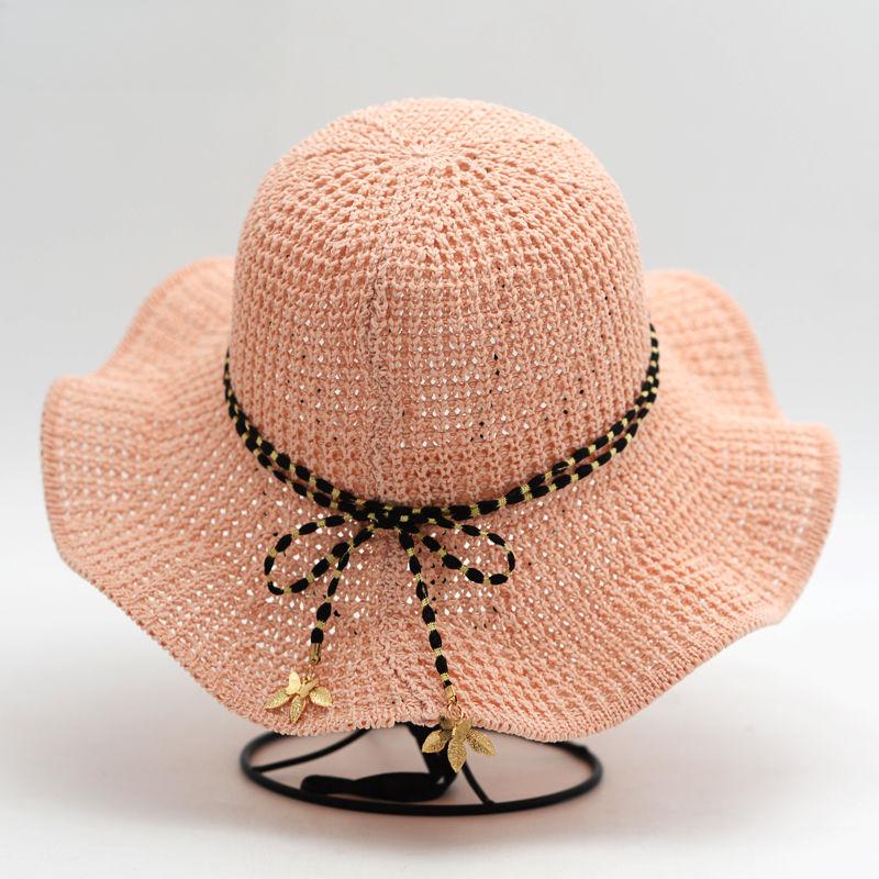 Fisherman's Hat Women's Summer Thin Breathable Hollow Foldable Outdoor Beach Sunscreen Hat