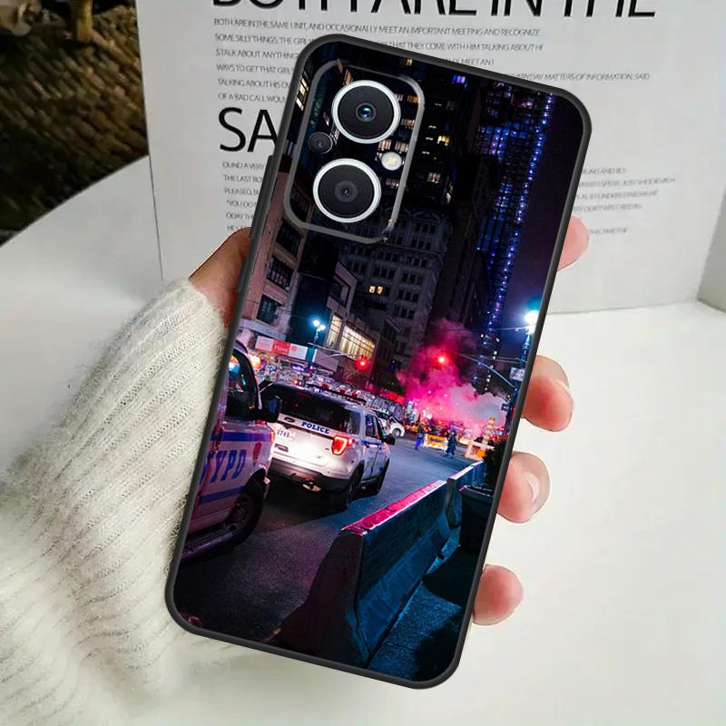 Police Car Case For OPPO Reno 8 7 6 5 4 Lite 8T 5Z 4Z 10 11F OPPO Find X5 X6 Pro X2 Neo X3 Lite Cover