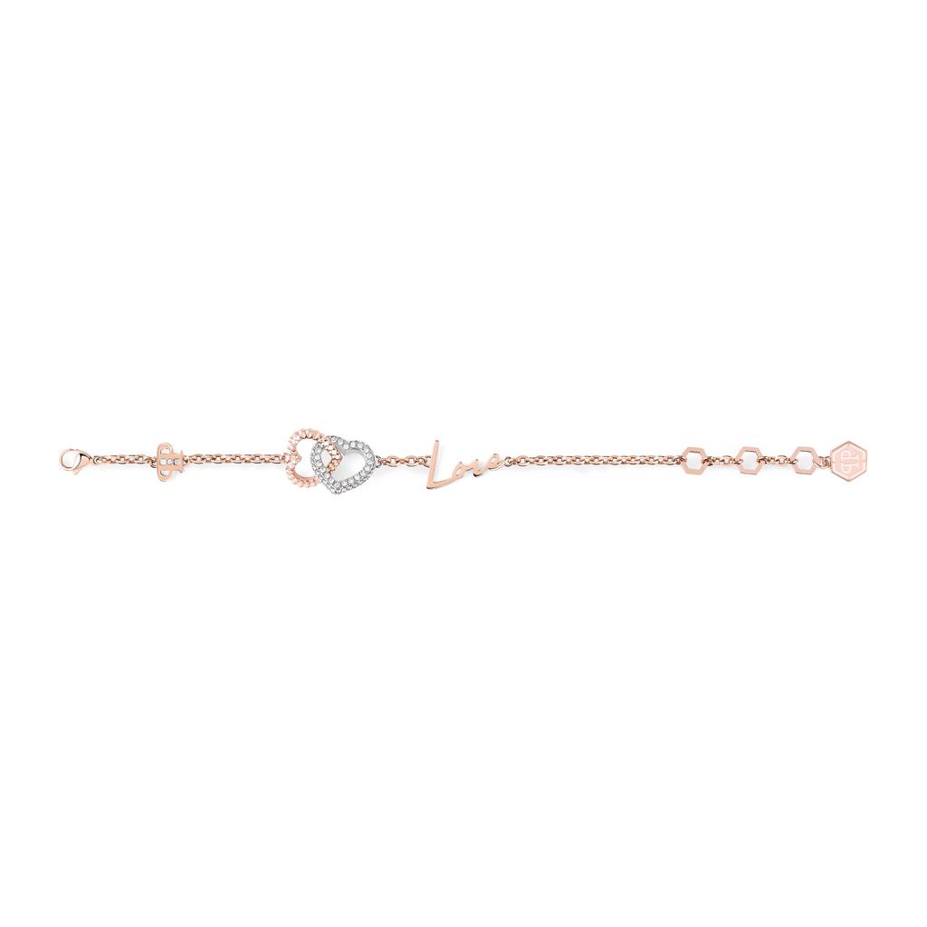 Philipp Plein Jewelry ROCKED HEARTS PJZEA12BU Rose Gold Bracelet In Stainless Women's Steel.