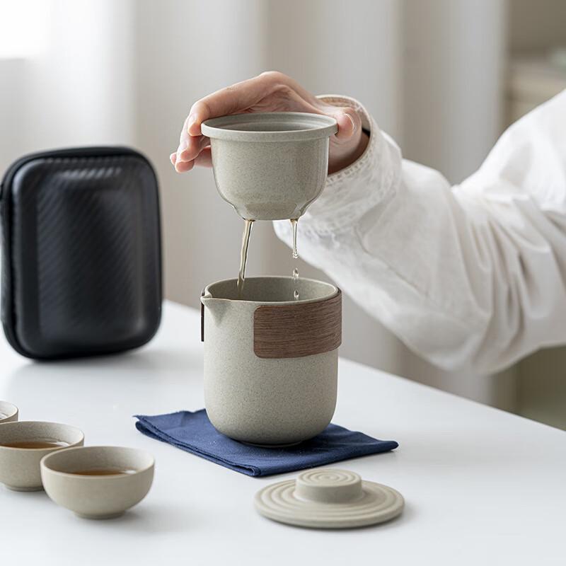 

Coarse Pottery Quick Serve Travel Kung Fu Tea Set