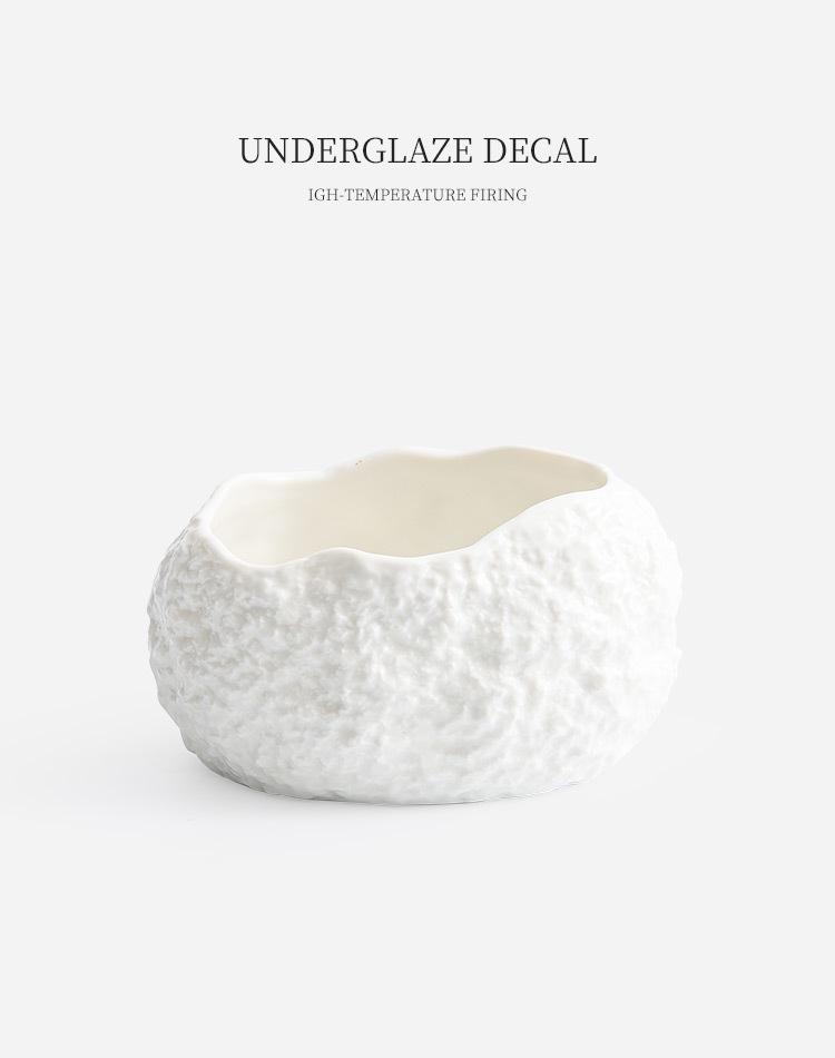 Rock Pattern Oval Dessert Bowl for High-End Molecular Cuisine
