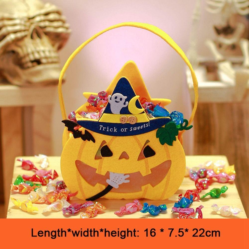 New Non-woven Fabric Halloween Candy Bag Hand-held Navidad Sugar Bag Party Decor Kids Favor Handbag Haloween