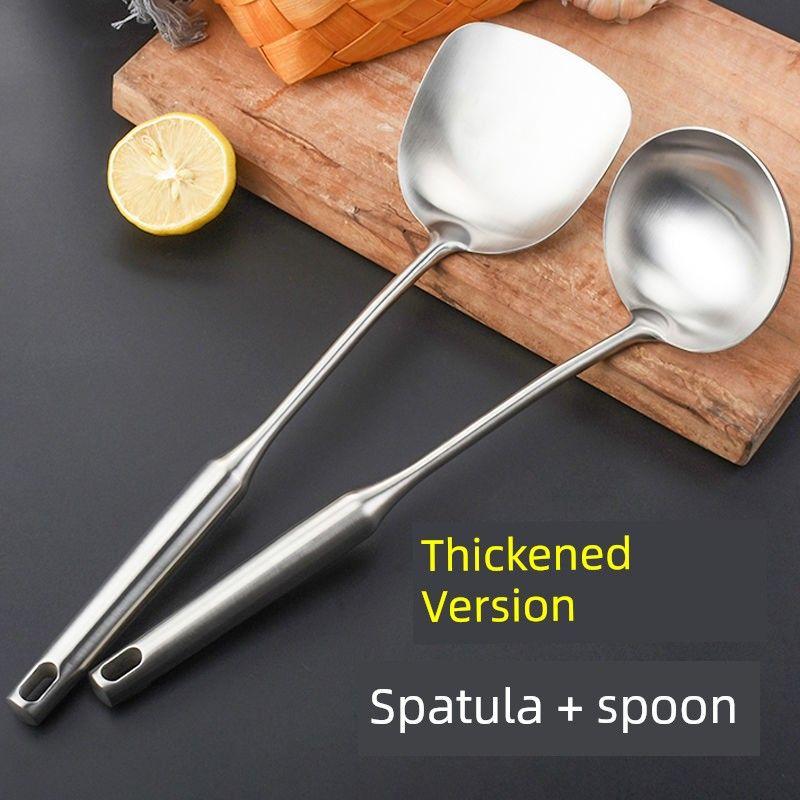 For Home Kitchen Thickened Stainless Steel Spoon Spatula Spatula Kitchenware Suit Spatula Large Spoon Spatula