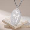 Dawapara Religious Virgin Mary Double Sided Carved Necklace Catholic Mother of God Pendant Stainless Steel Jewelry