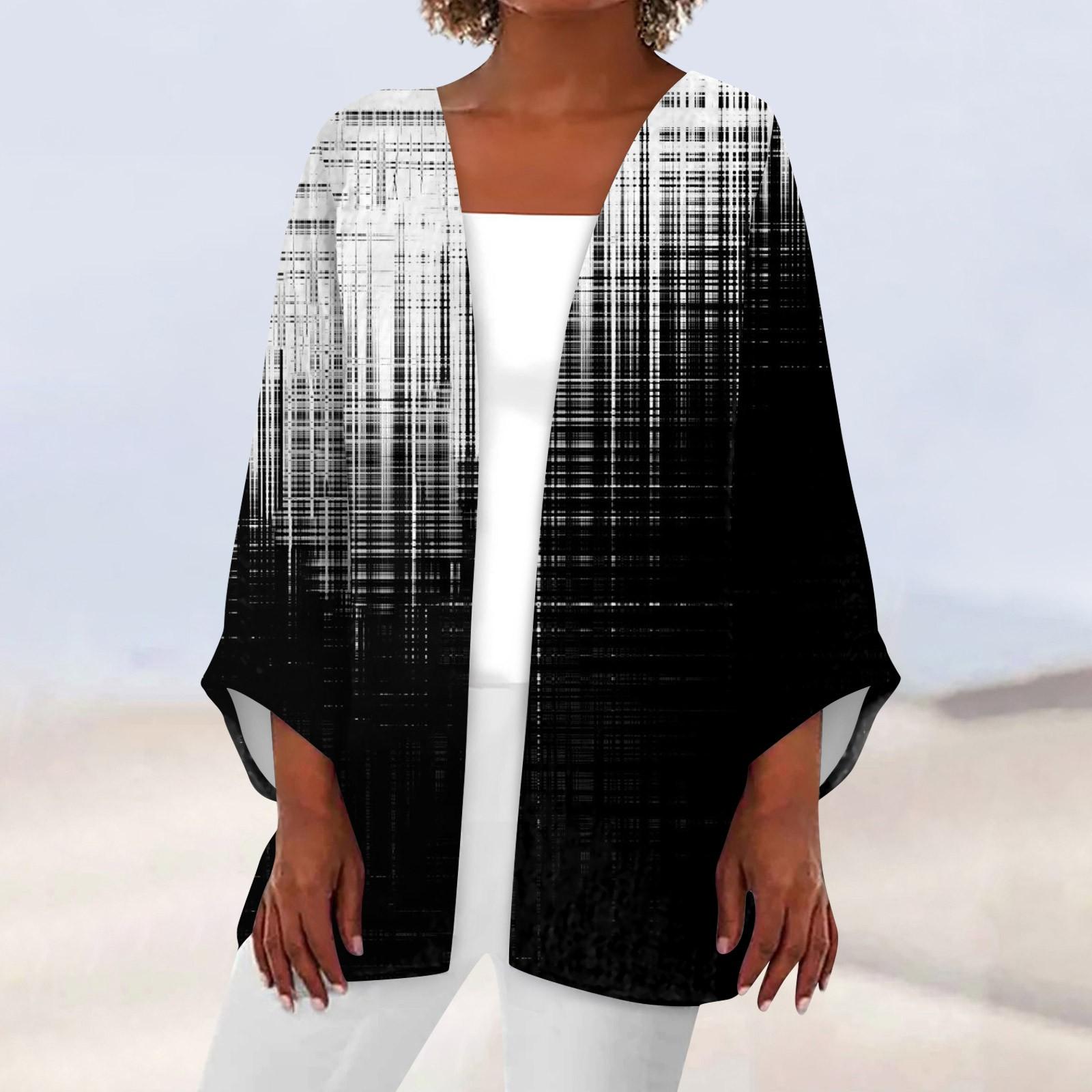 Женская повседневная модная легкая куртка средней длины с принтом в стиле ретро — фото 9