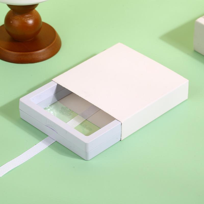 Necklace Ring Earing Bracelet StorageOrganizer Display Stand Solid Color Paper Gift Boxes Macaron Colored Packaging Gift Box PE Film Suspension Box