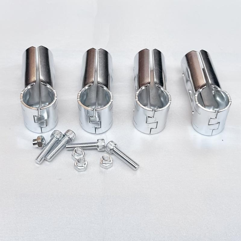4pcs T-Shape 25mm Round Tube Connector Stainless Steel Fence Fixed Buckle with Bolt And Nut for Construction And Engineering