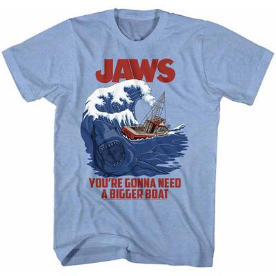 Jaws Swell Text Hellblau Heather Unisex T-shirt