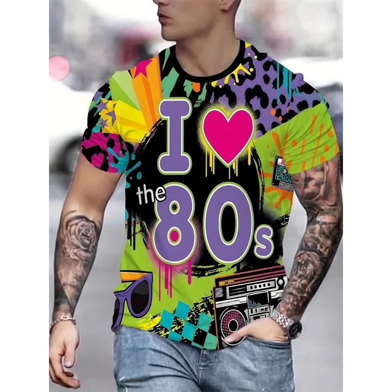 Vintage 80s Graphic T-shirt Men Women Summer 3d Printed Casual Short Sleeve T Shirts Hip Hop