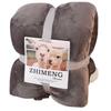 Double-Layer Thickened Flannel and Lamb Fleece Blanket with Solid Color and Custom Logo