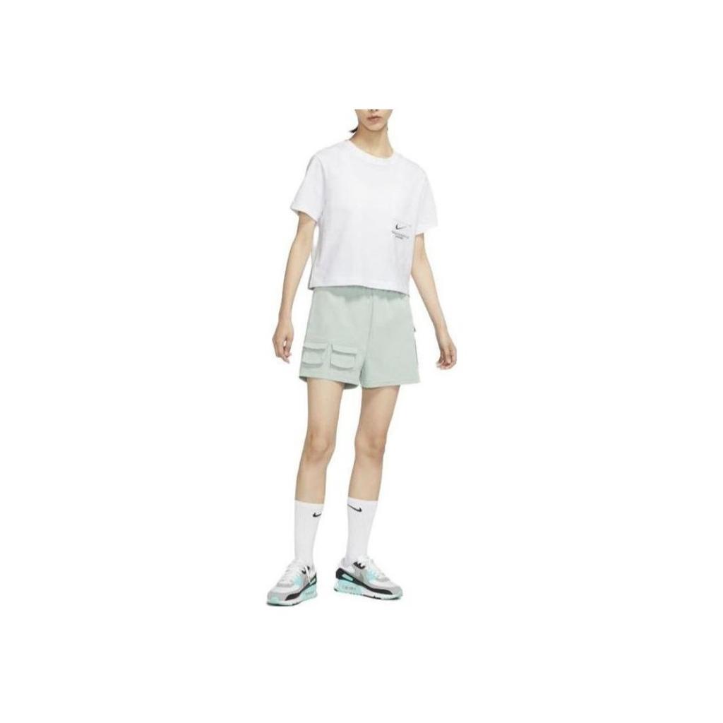 Nike Round Neck Pocket Sports Casual Short Sleeve T-Shirt Women Tops White DN4852-100