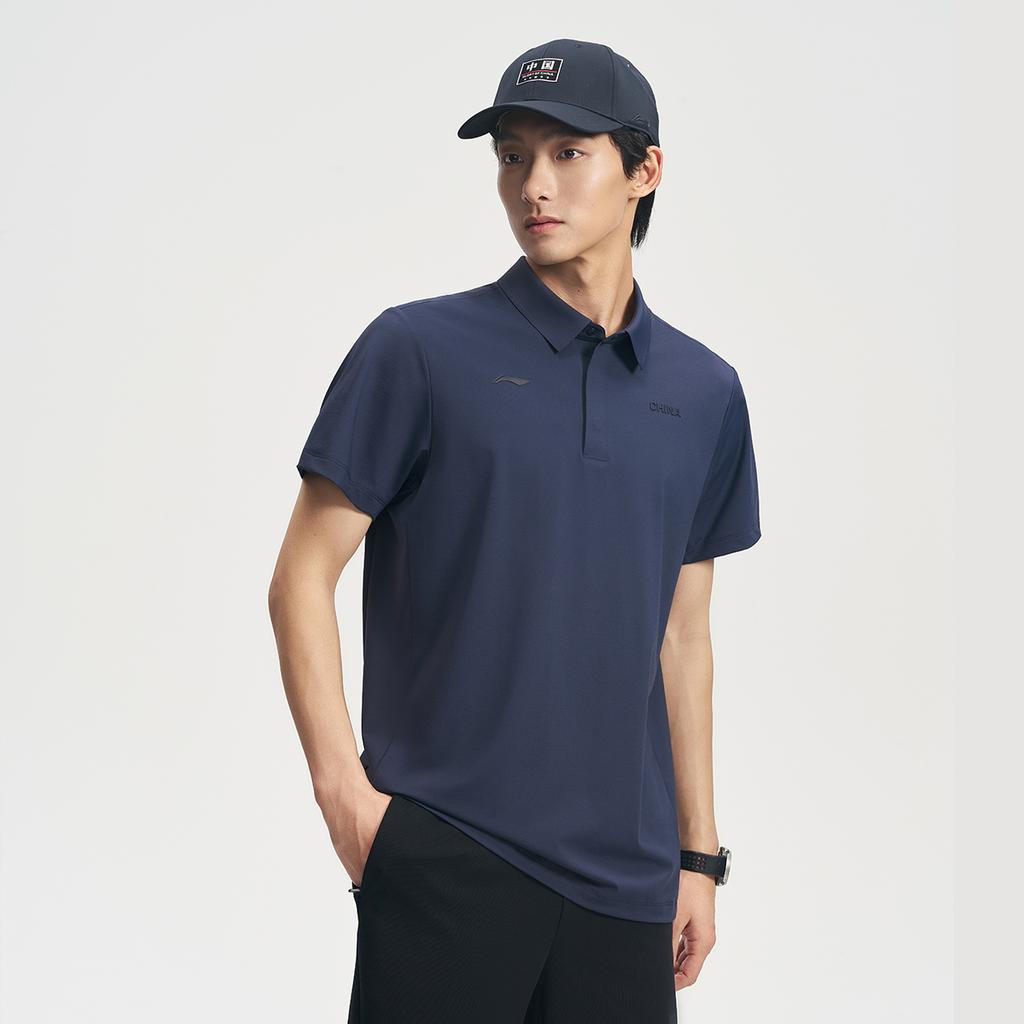 Men's Shirt Li-Ning Li Ning Qingmu Polo Shirt Men's Ink Blue