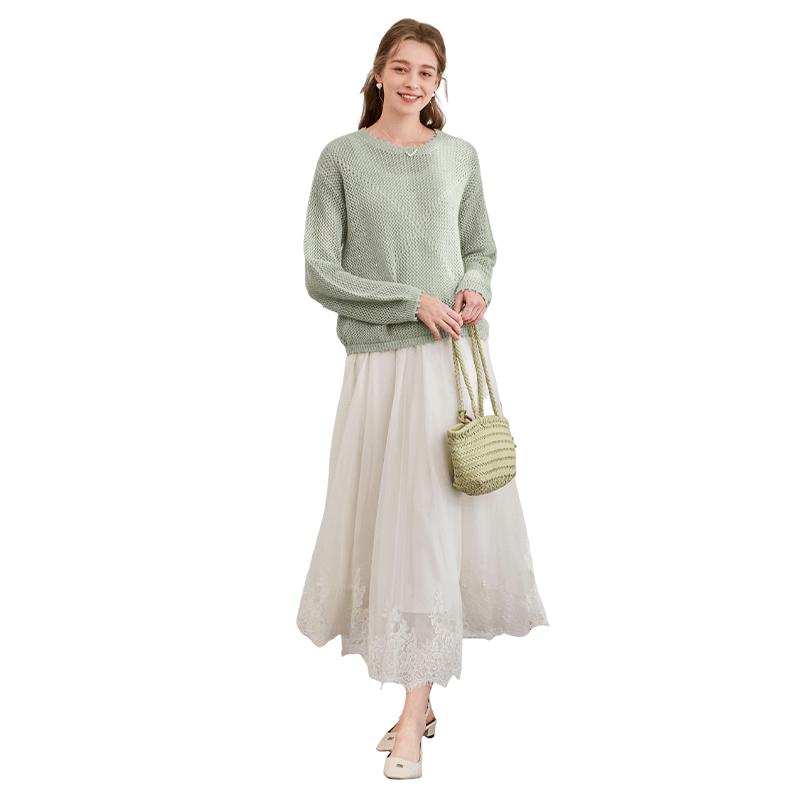 Women s Hollow Out Knitted Pullover Sweater M