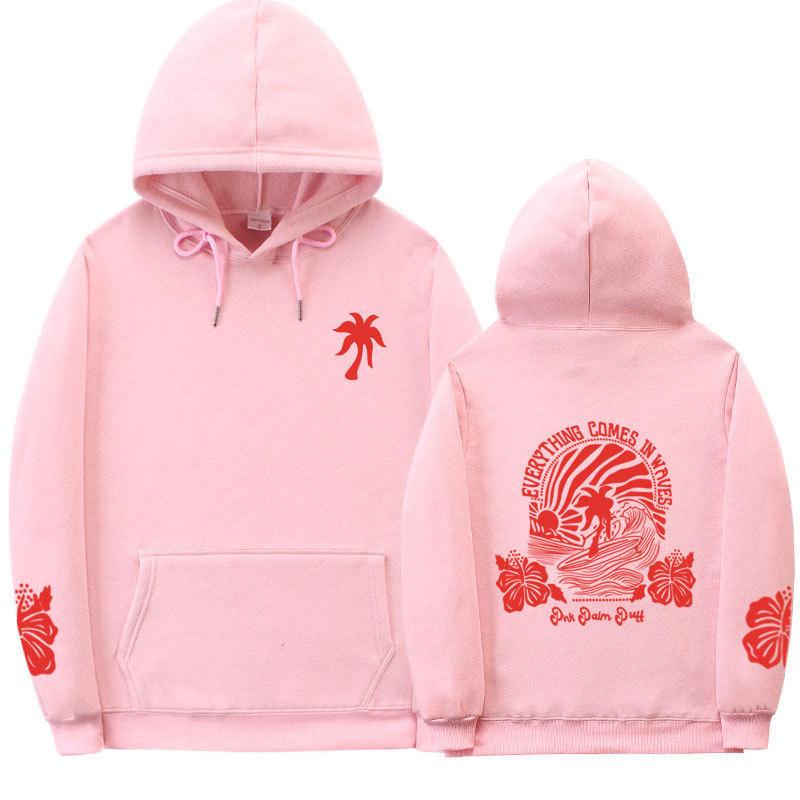 Women's "Everything Comes In Waves" Velvet Hoodie Sweatshirt
