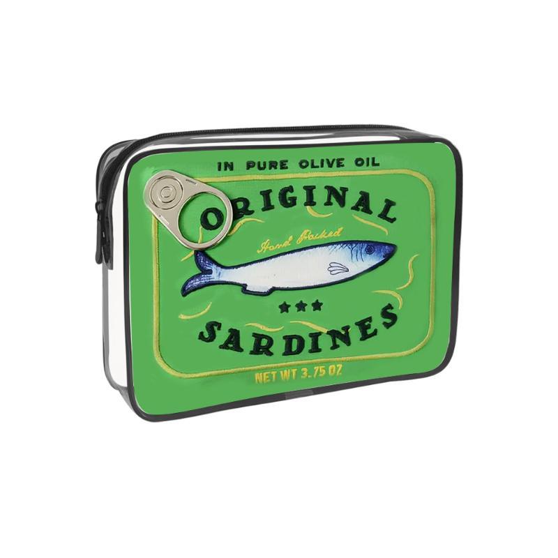 Sardines en Conserve Sac de Voyage Cosmétique pour Femmes Mignon Sac de Toilette Créatif Portable Mode Fermeture Éclair Multifonction Pour Vacances du Weekend