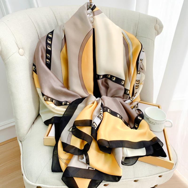 Luxury Brand Women Scarf Fashion Print Silk Scarves Summer Shawls And Wraps Soft Pashmina Lady Bandana Foulard Hijabs