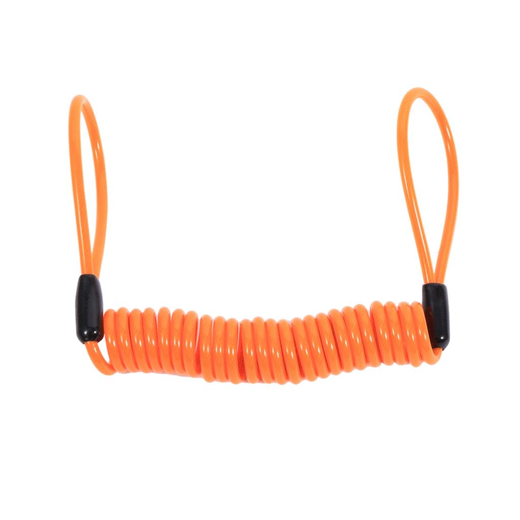 Motorcycle Bike Alarm Disc Lock Antitheft Security Spring Reminder Coil Cable Orange