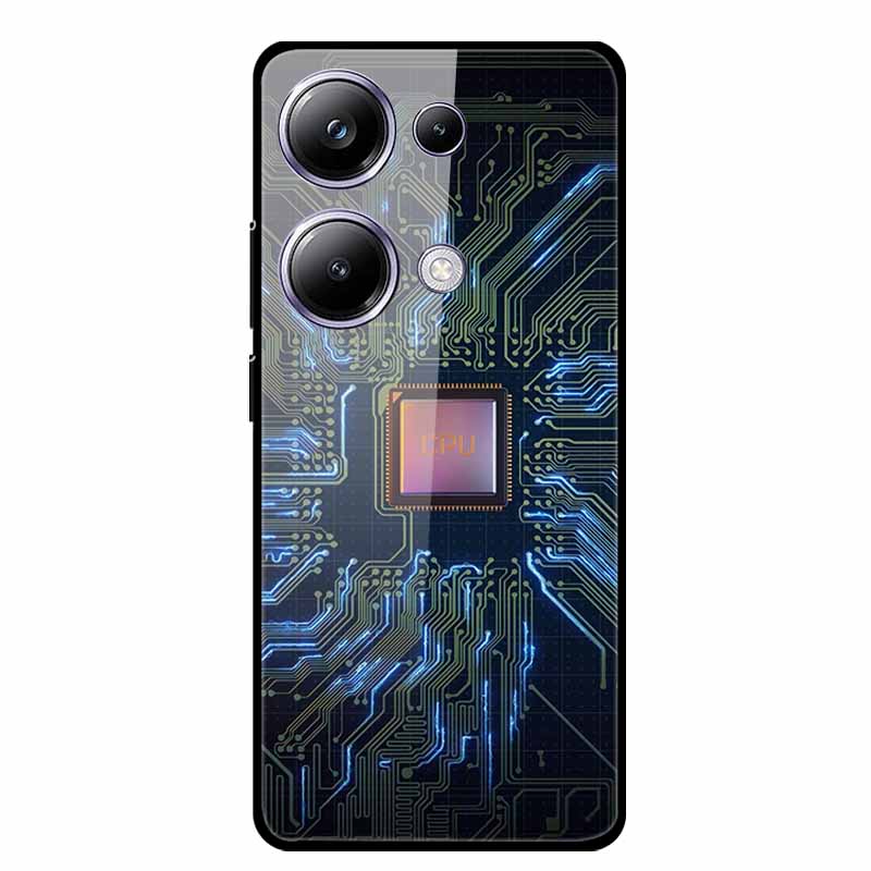 Glass Back Cover For Xiaomi Redmi Note 13 Note13 Pro Case Soft Bumper Hard Tempered Glass Case For Redmi Note 13 Pro Phone Case