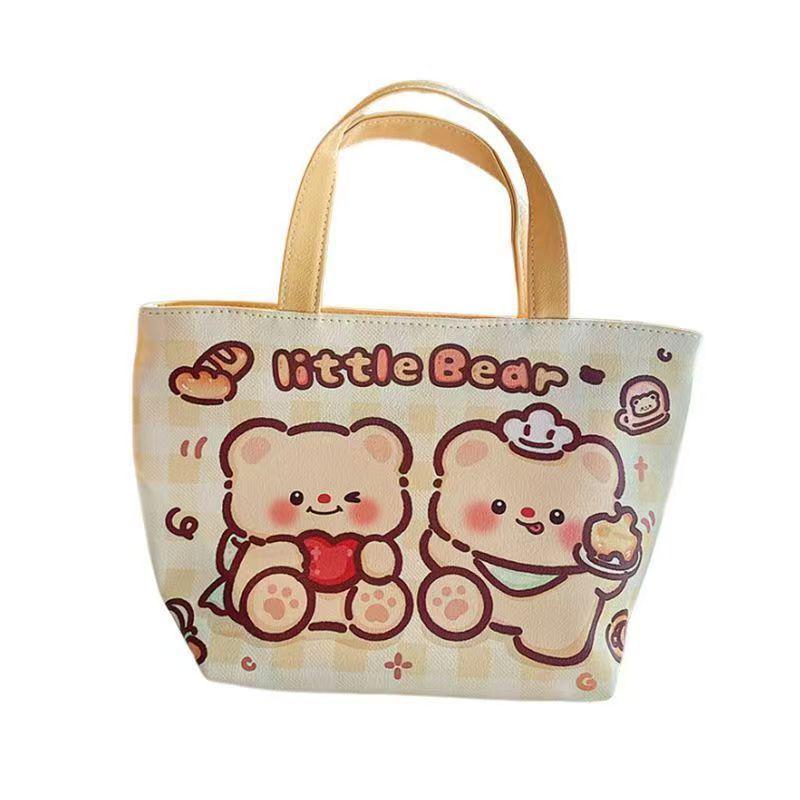 Мультяжная холщовая сумка-тоут: Маленькая сумка для ланча и прогулок для студентов