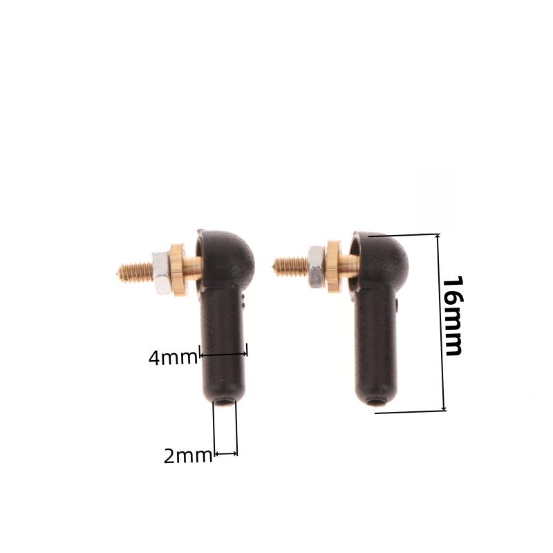 2/5Pcs L16/17Mm Rod End M2 M3 Ball Joint 2/3Mm Black Linkage Rod Ball Head Connector For Diy Rc Gasoline Boat Servo Spare Parts