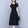 Aige Women's V-Neck A-Line Midi Dress - Workplace Commute