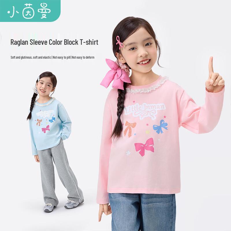 

Girls Pure Cotton Long-Sleeve T-Shirt with Sweet Bow Print