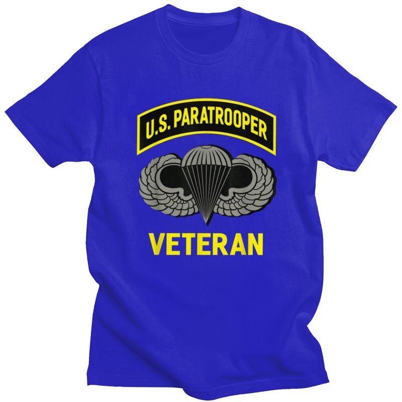 Custom Male US Paratrooper Army Veteran T Shirt Short Sleeves Cotton Tshirts Tshirt Leisure Tee Clothing