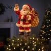 Festive Christmas Tree Finial Lighted Topper Illuminated Santa Claus Gingerbread Nutcracker Treetop Unique Winter Home