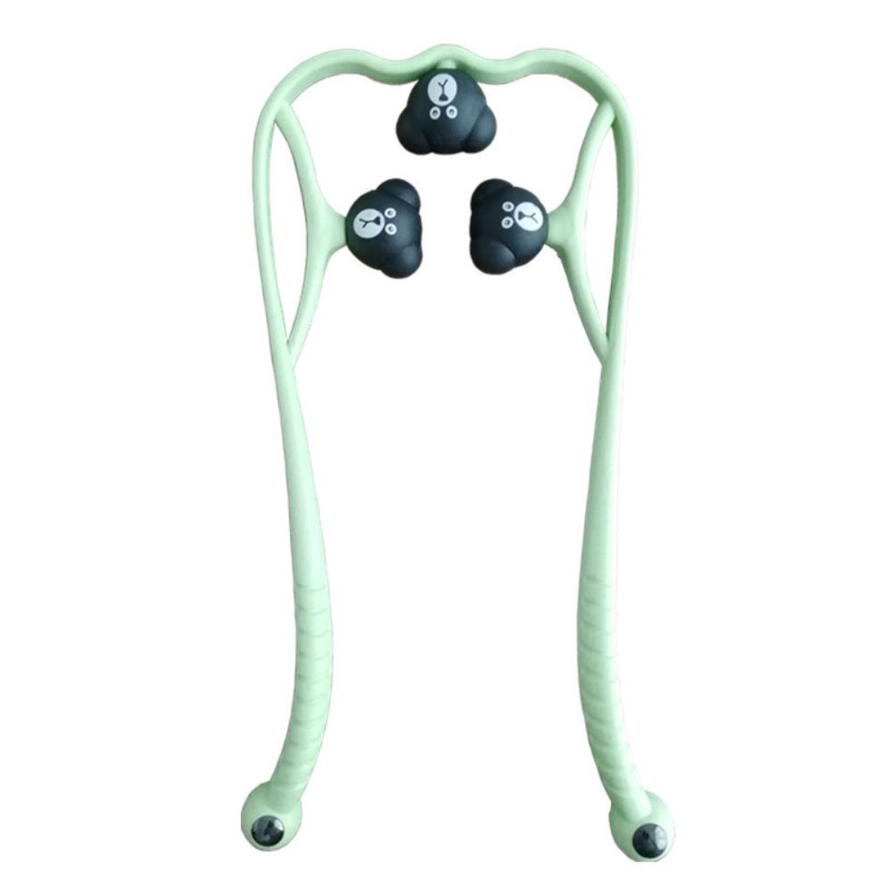 Promise 391 bear neck and shoulder massager, environmentally friendly straw material, manual concave and convex clip neck cervical spine massager грязно-белый