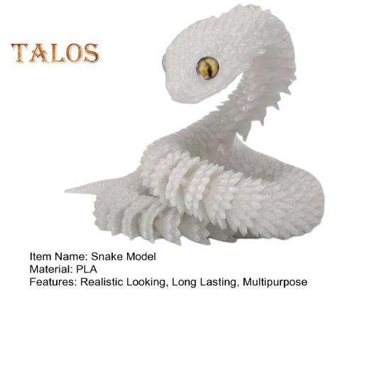 3D-Schlangenornament, Tiermodell, realistisch aussehender Leuchteffekt, kreatives, lustiges 3D-gedrucktes Schlangenspielzeug mit flexiblen Gelenken