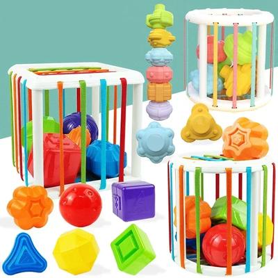 Colorful Shape Blocks Sorting Game - Montessori Educational Learning Toys for Babies Hand Fine Motor Training Children's Gift
