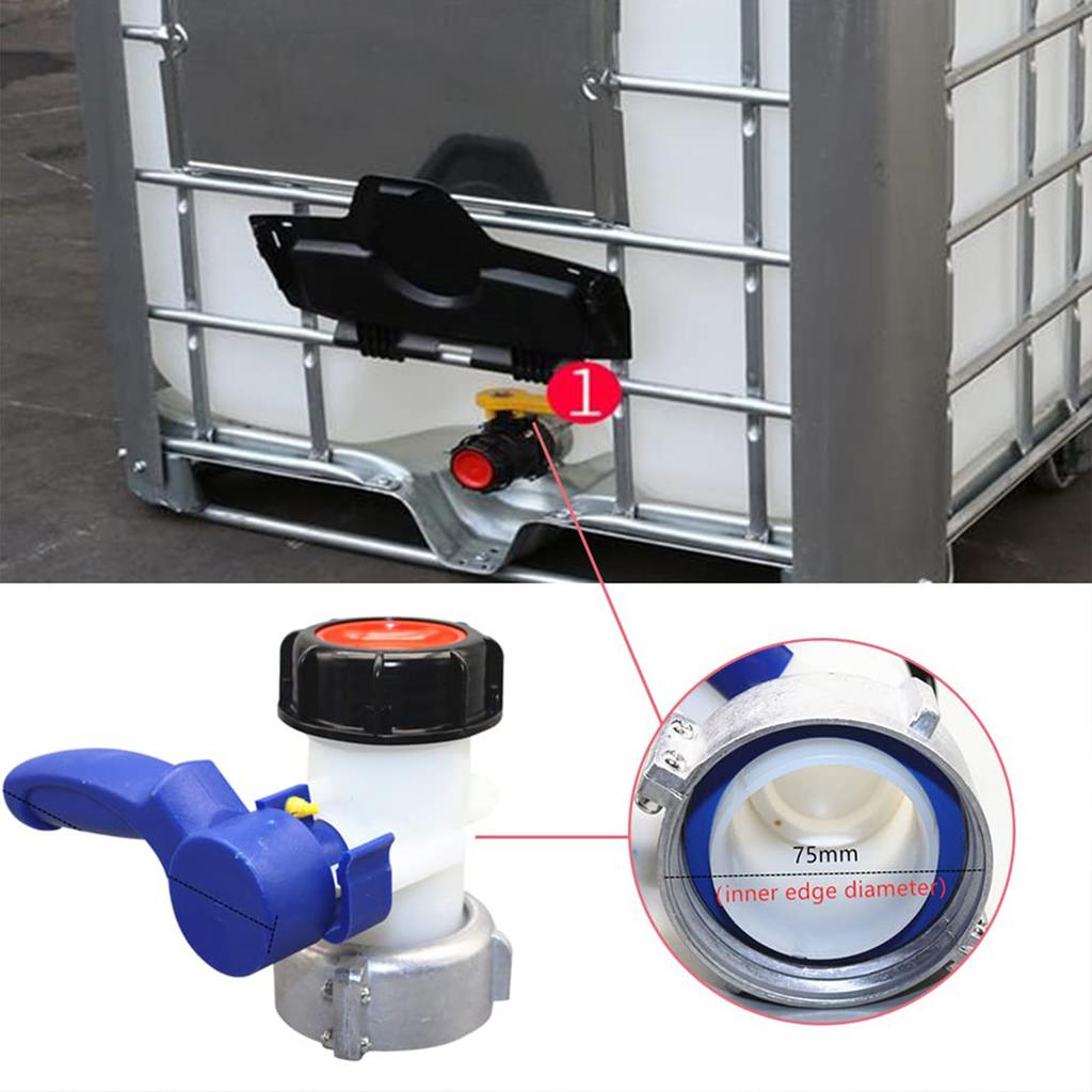 Adaptador Multifuncional para Tanque IBC Entrada de 80mm Válvulas de Saída de 50mm Acessório para Conectores de Água Domésticos e de Jardim