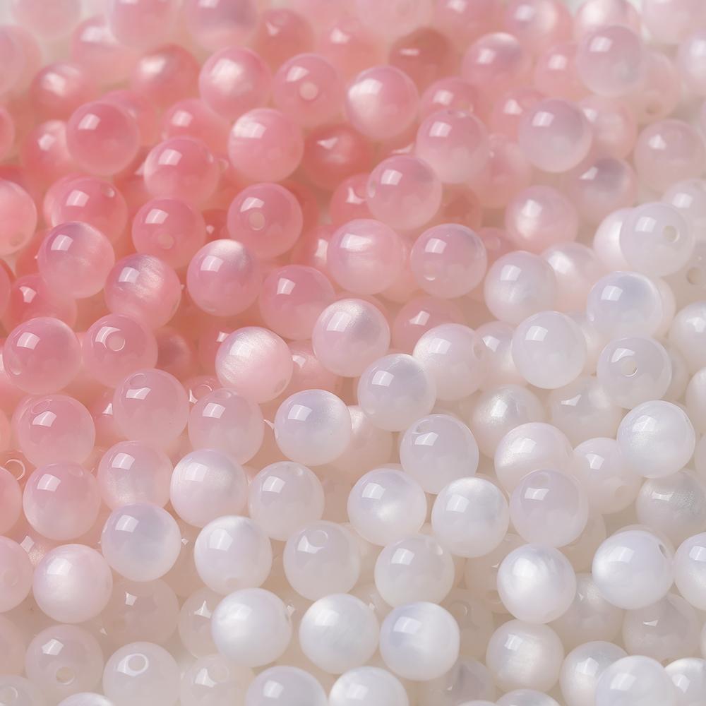10pcs 8/10/12mm Resin Round Beads UV Changing Reactive Spacer Beads for DIY Necklace Bracelet Earring Jewelry Making Accessories